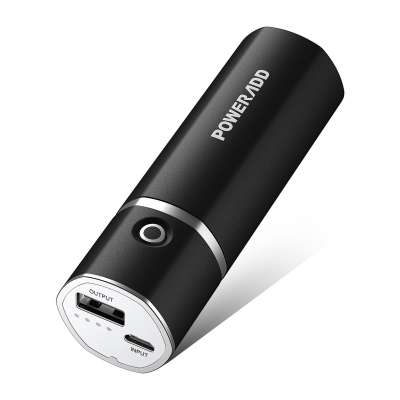 high quality Black Portable mini Power Bank 5000mah With ID identify tech for iphone/ipad/Samsung Galaxy