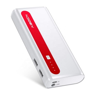 Aibocn Dual USB Red 10000mAh New Portable Power Bank charger with Flashlight for mobile /cellphone