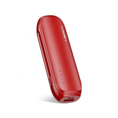 Aibocn red lipstick size usb portable charger bank with smart fast charging light power bank for mobile