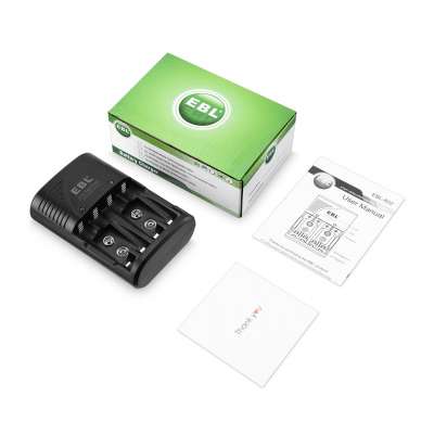 EBL Hot selling universal  Smart Battery Charger for AA, AAA, 9V Ni-MH Ni-CD Rechargeable Batteries (3 in 1)