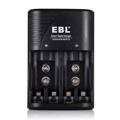 EBL Hot selling universal  Smart Battery Charger for AA, AAA, 9V Ni-MH Ni-CD Rechargeable Batteries (3 in 1)